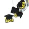 1, 4, or 20 Pieces: Yellow and Black 2025 Graduation Cap Charms